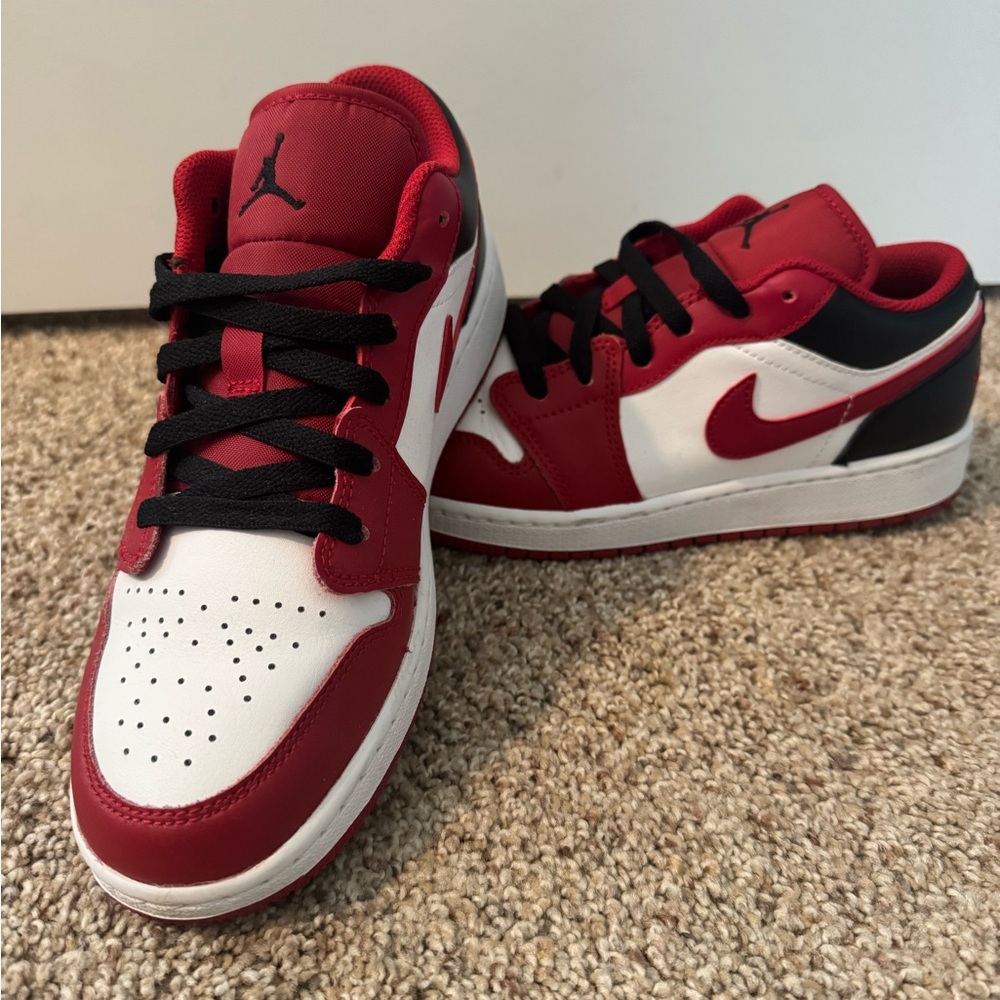 Nike Jordans Red and Black Sneakers with Iconic Design